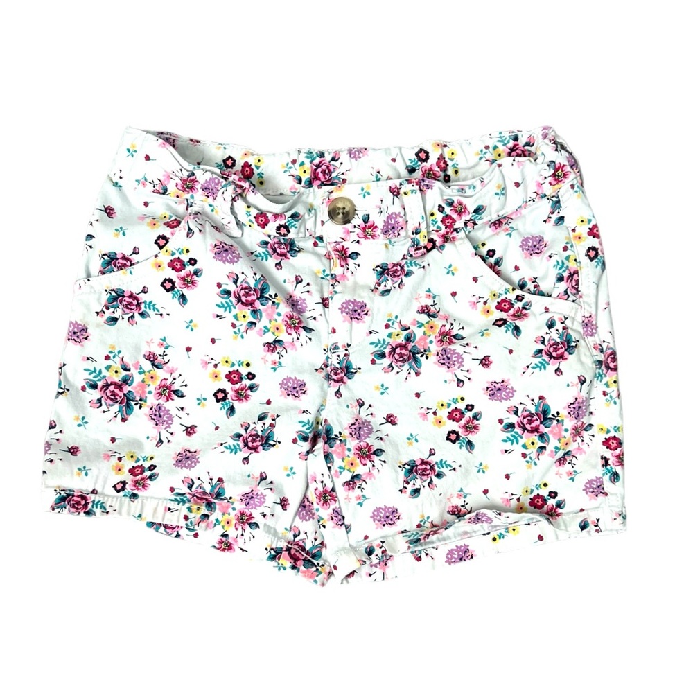 Wonder Nation Cotton Blend White Floral Shorts - Size 8